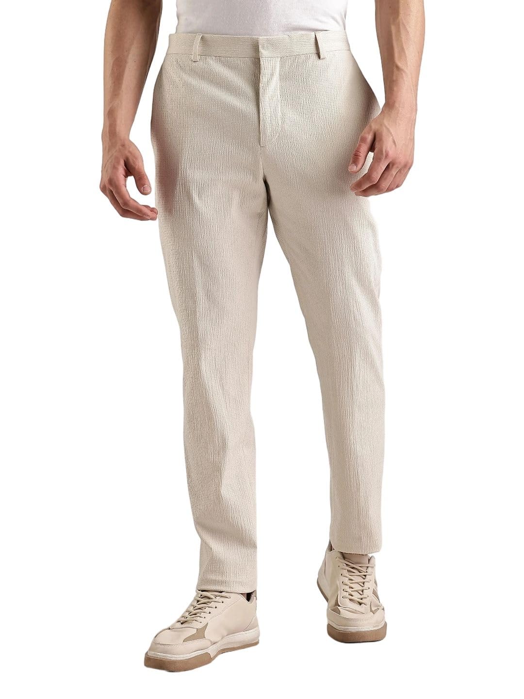 calvin klein jeans Regular Fit Textured Mid Rise Trouser-picture-38