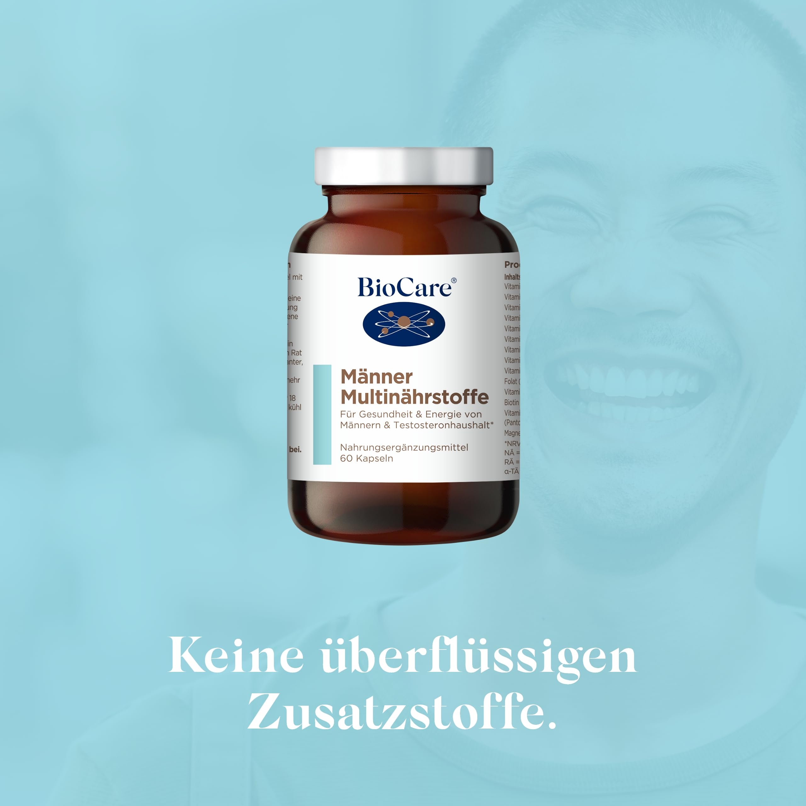 BioCare Male Multinutrient, 60 Kapseln | Für Männergesundheit, Vitamin B, Zink und Vitamin C, Energie, Testosteronspiegel, Herz-Kreislauf-Gesundheit, Fruchtbarkeit