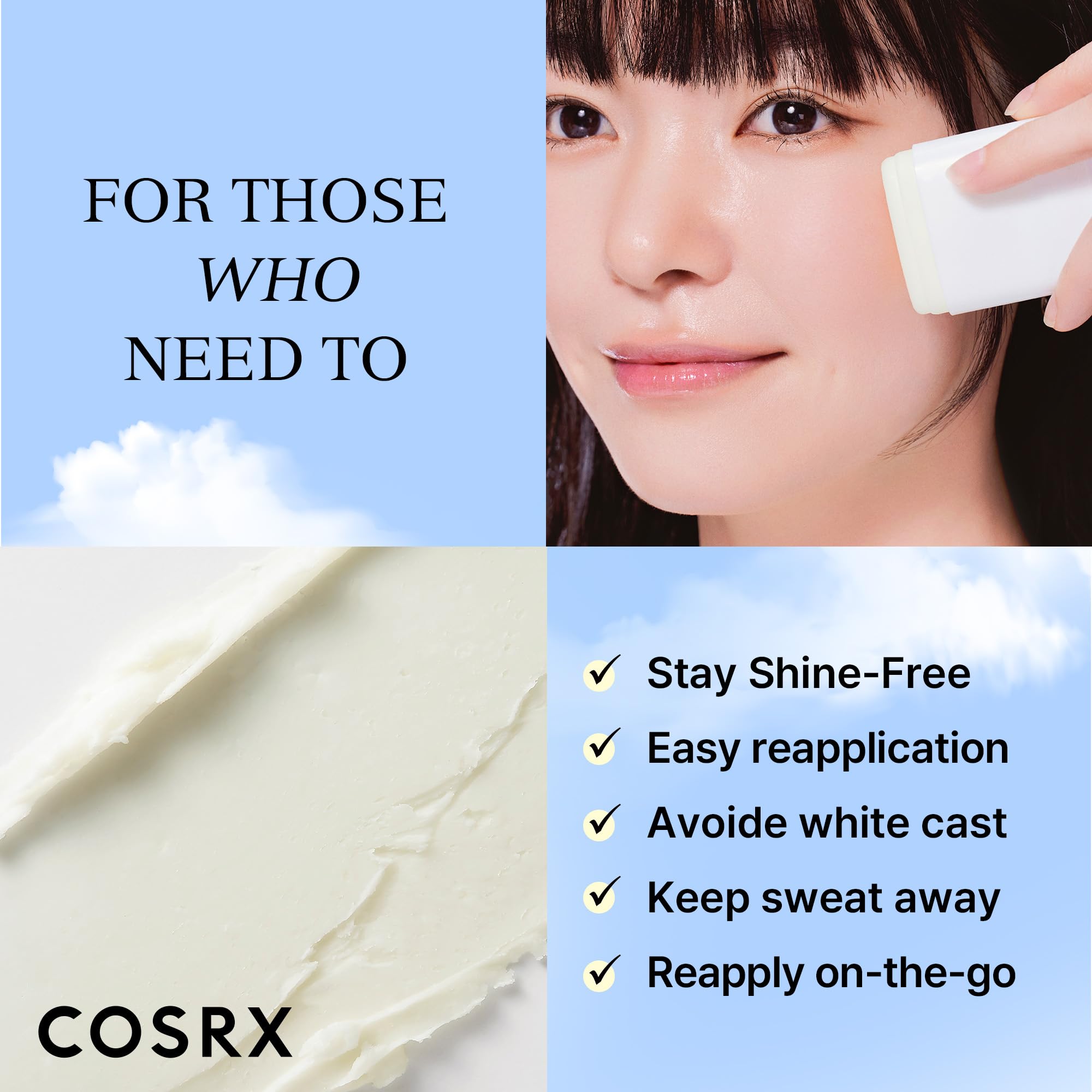 COSRX Airy-Light Invisible Sunscreen Stick, Soft Matte Finish, SPF 50+ PA++++, Zinc-PCA, No White Cast, For Face & Body - Image 3