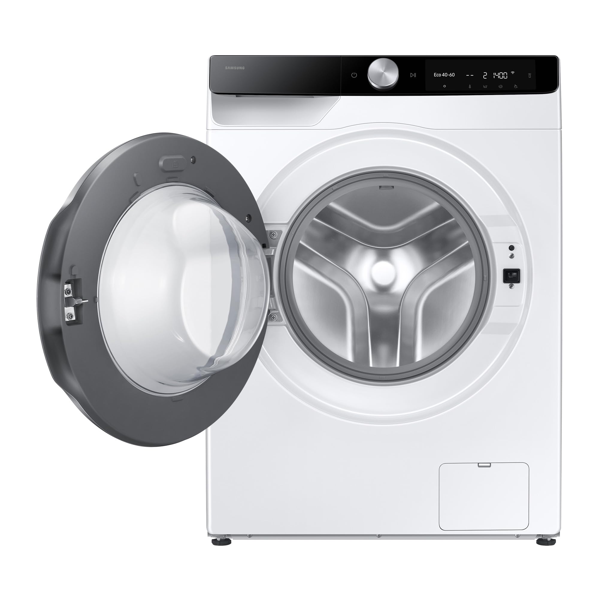 Samsung WW90DG6G94LKU2 Waschmaschine WW6100D SLIM, 9 kg, EEK: A (-10%), Klartext-Display, Dampfprogramm, SmartThings AI Energy Mode, Ecobubble, AI Wash, SuperSpeed 39 Min. Waschprogramm, Weiß