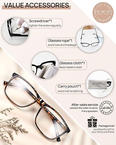 Miniatura 6 de MARE AZZURO Gafas de lectura ligeras para hombre, diseño de lectores 1.0 1.25 1.5 1.75 2.0 2.25 2.5 2.75 3.0 3.5 4.0 5.0 6.0