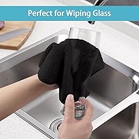 Vista 6 de HOMEXCEL Paño de limpieza de microfibra negro, paquete de 8 paños de limpieza para cocina, sin pelusa, sin rayones, altamente absorbentes