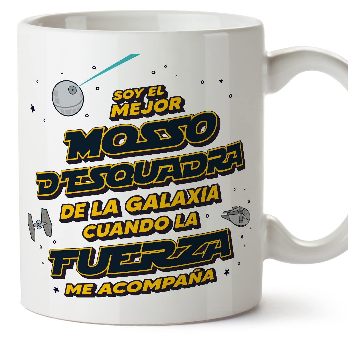 MUGFFINS Tazas para JEFE hombre - En Español - Mejor de la Galaxia Cuando Fuerza me Acompaña - 11 oz / 330 ml - Regalo original y divertido — view 575