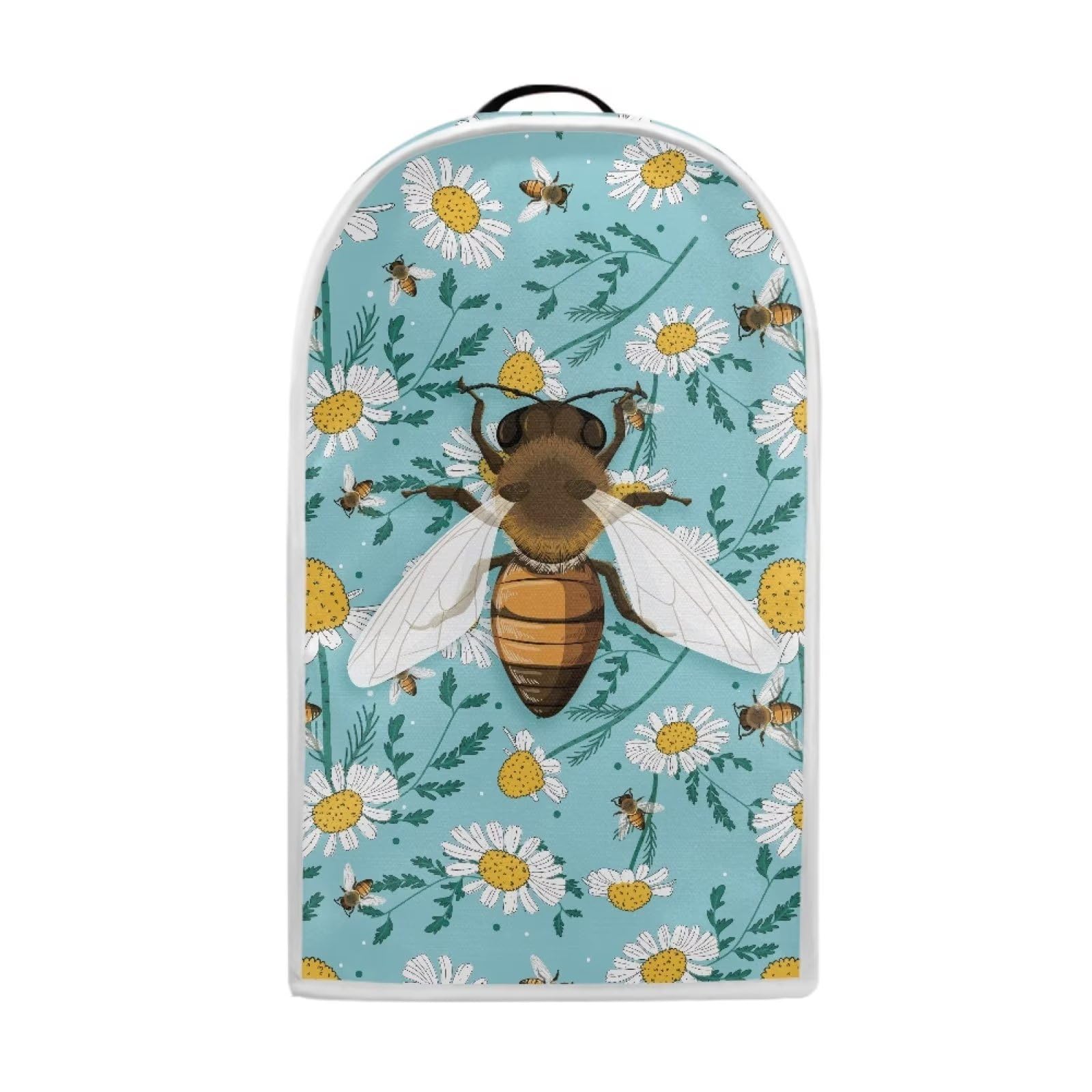 Dolyues Cute Bee Print Blender Dust Covers Small Appliance Cover with Top Handle, Daisy Protector Cover for Kitchen Blender Cover Universal Food Processor Juicer Coffee Maker Cover