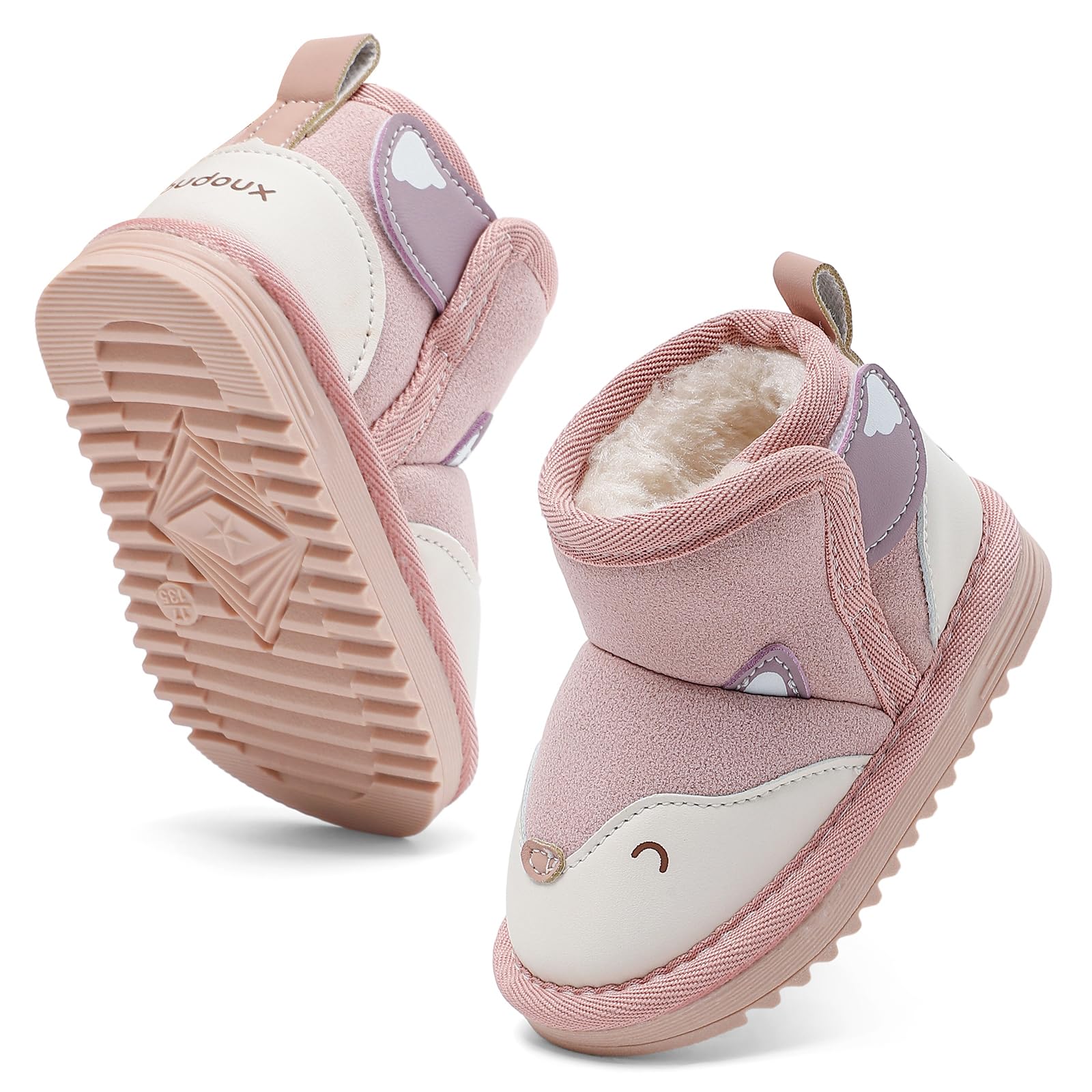 MASOCIO Bottes Bébé Garçon Fille Hiver Bottines Enfant Chaussures Fourrés Peluche Chauds Antiderapant Taille 18-24 EU