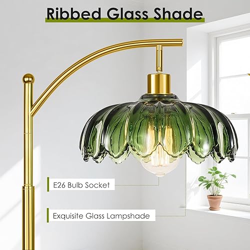 Miniatura 3 de Lámpara de pie dorada para sala de estar, lámpara alta de pie vintage única, lámparas de pie modernas de mediados de siglo, lámparas de pie de