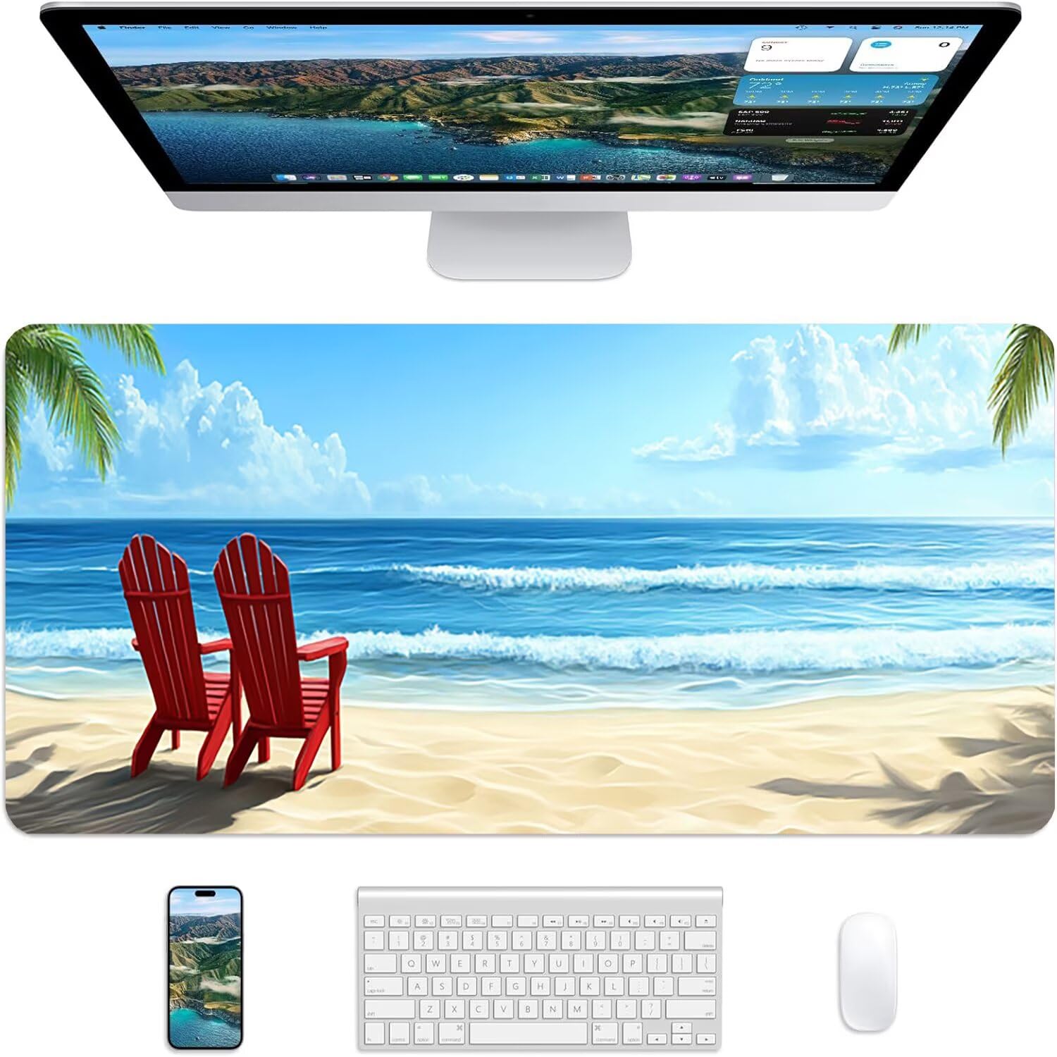 Podkładka pod mysz Lejnlnng XXL - 120x60cm - Ocean Grand Gamer Mouse Pad, fabryka XL antypoślizgowa gumowa mata na biurko, wodoodporna podkładka pod mysz o wysokiej precyzji i szybkości baza JL-7318