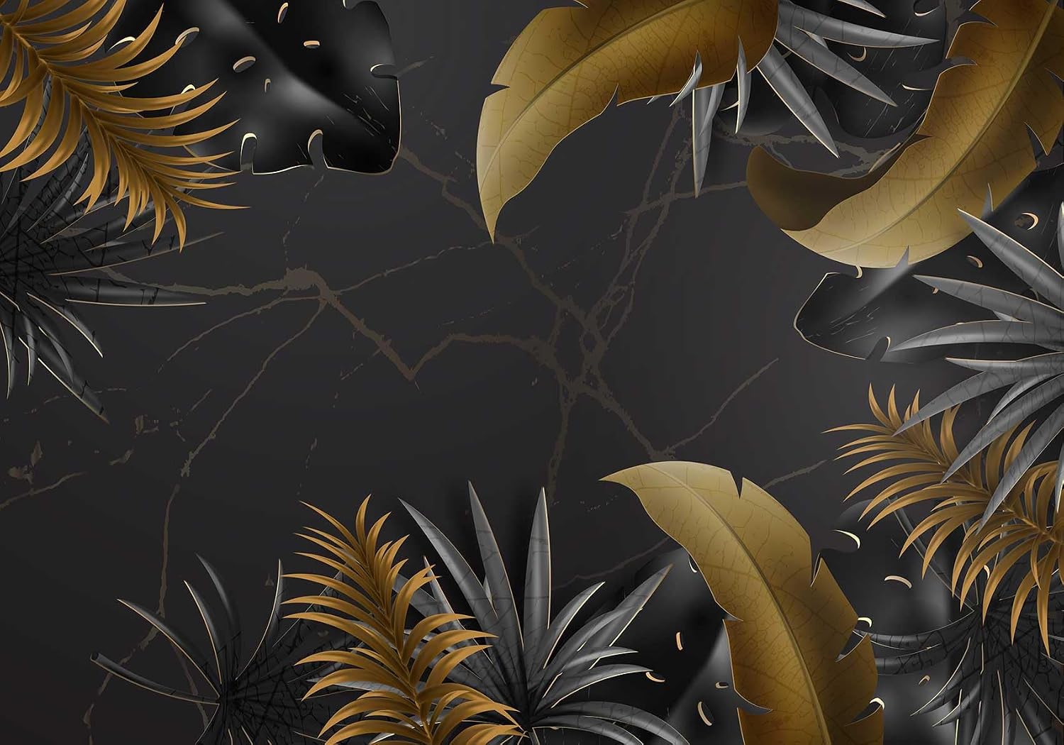 Jdayda Dark Banana Leaf Wallpaper Mural Crack Background Wallpaper for Bedroom Living Room (Not Self-Adhesive)