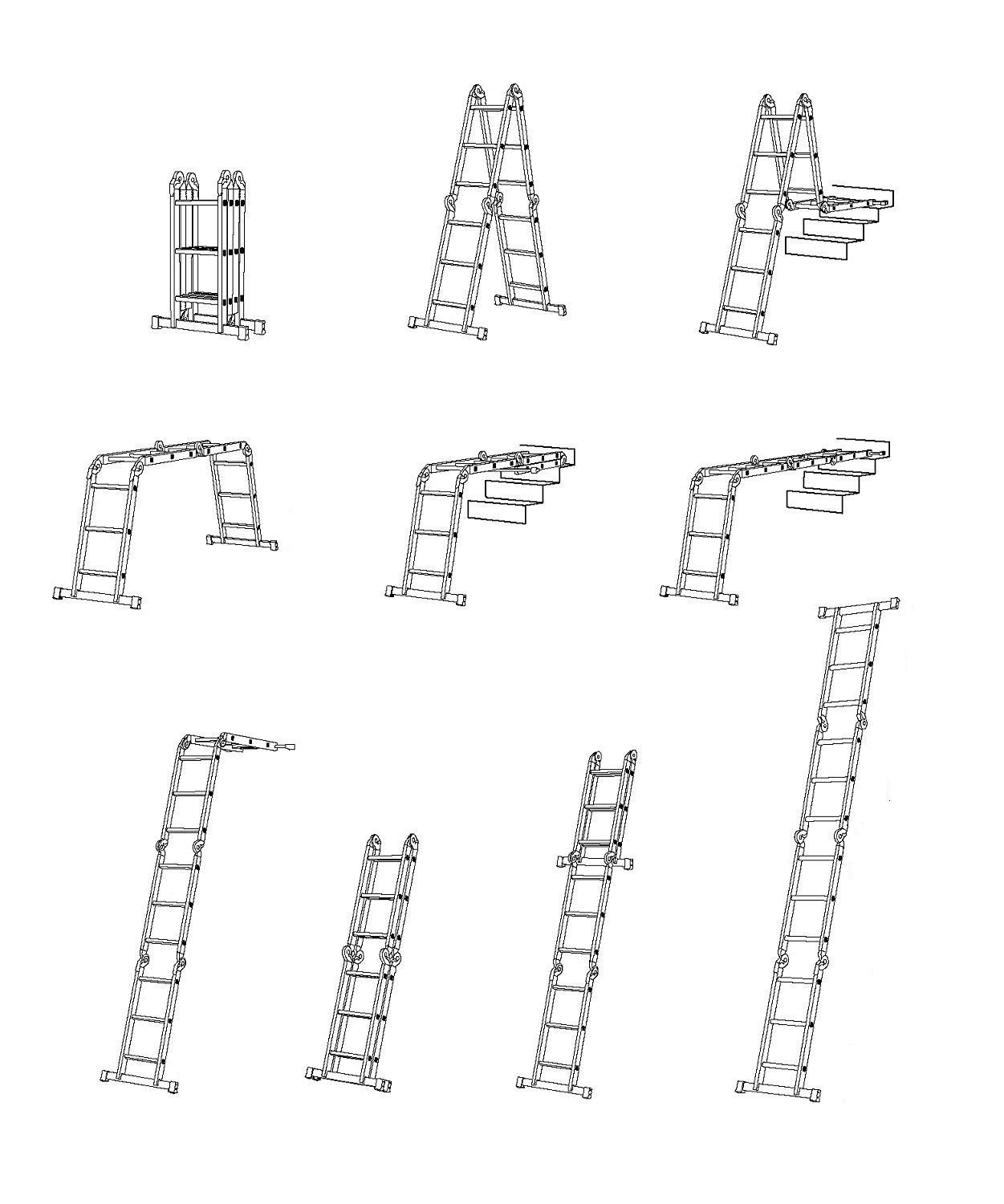 Equal 15 Ft Aluminium Ladder - Foldable & Heavy Duty -6