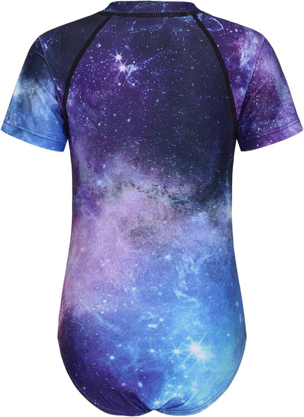 Girls One Piece Rash Guard Swimsuits for Girl Short Sleeve Bathing Suits with Front Zipper Sun Protection Swimwear 3-16 Years - Image 2