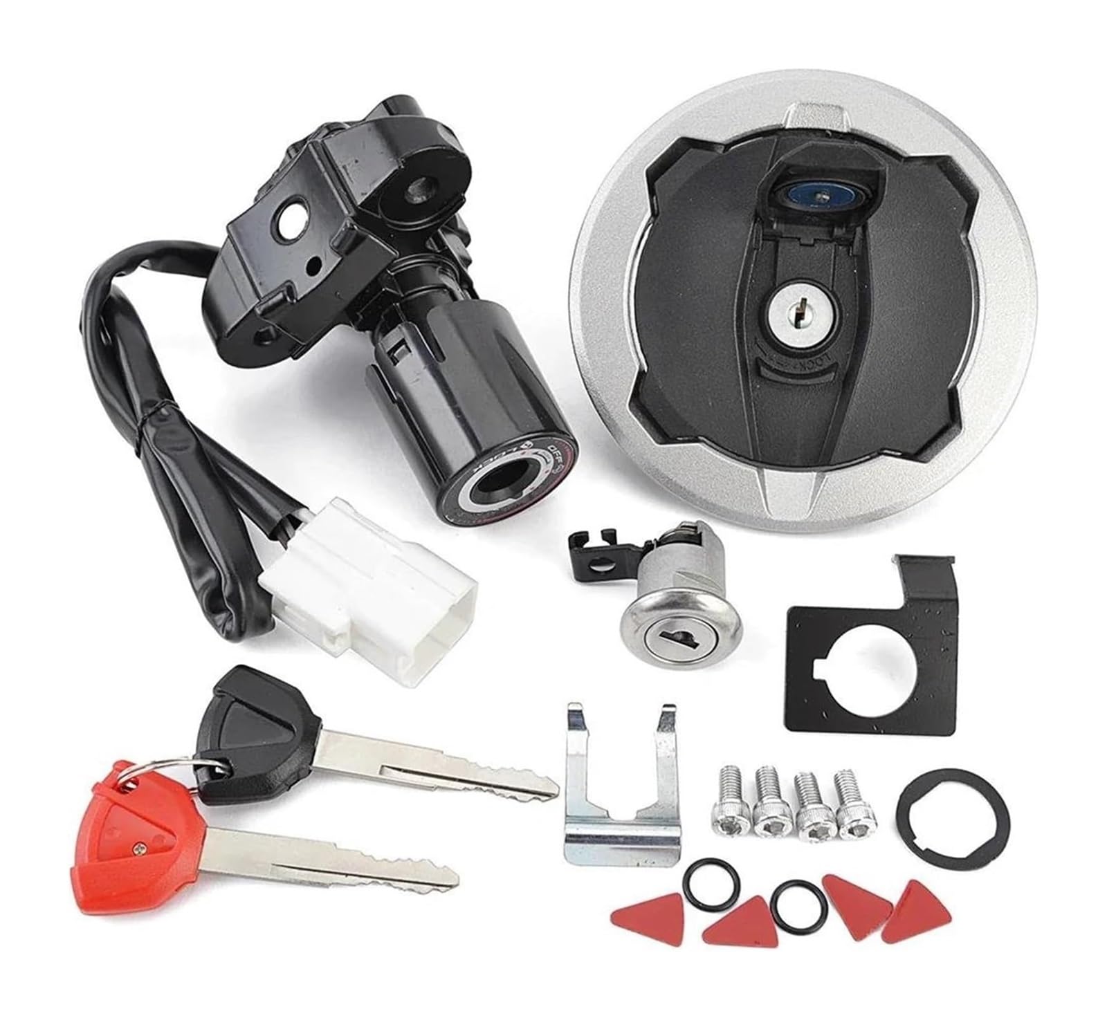 Cerradura De Encendido para Kawasaki Z400 2019-2022 27048-5216 27005-0670 51049-0735 Interruptor Arranque Encendido Motocicleta Tapa Tanque Combustible Bloqueo 2 Llaves