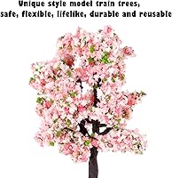 Vista 3 de Yetaha 10 unidades de árboles modelo de flores rosas, mini racimo de flores de vegetación, modelo de paisaje estático para bricolaje, paisaje