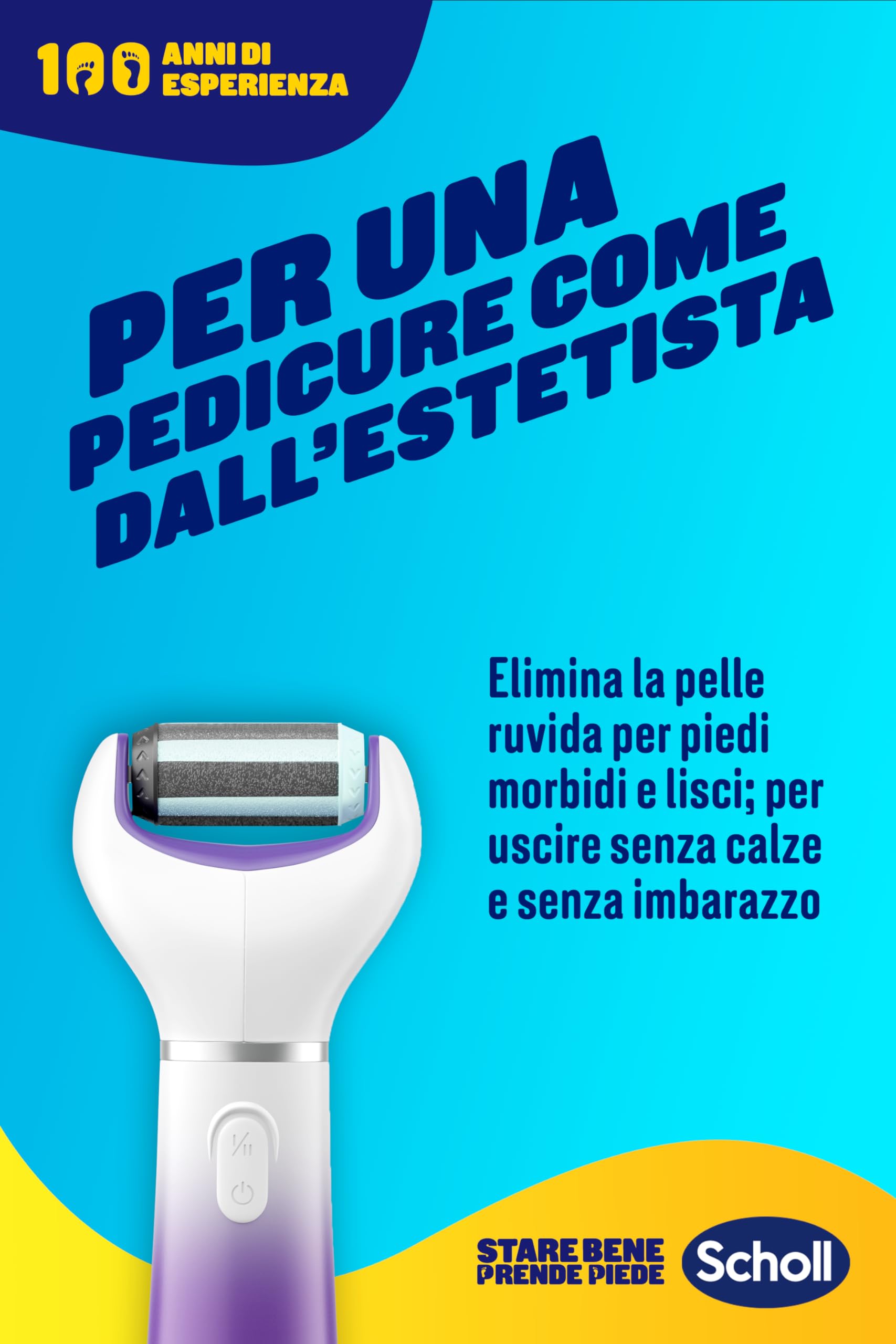 Scholl 2in1 Leviga e Ammorbidisce Limited Edition, Pedicure Elettrico per Piedi e Talloni Screpolati, 3 Testine a Doppia Azione Incluse, Raspa Piedi Professionale, Rimuove la Pelle Dura e con Calli