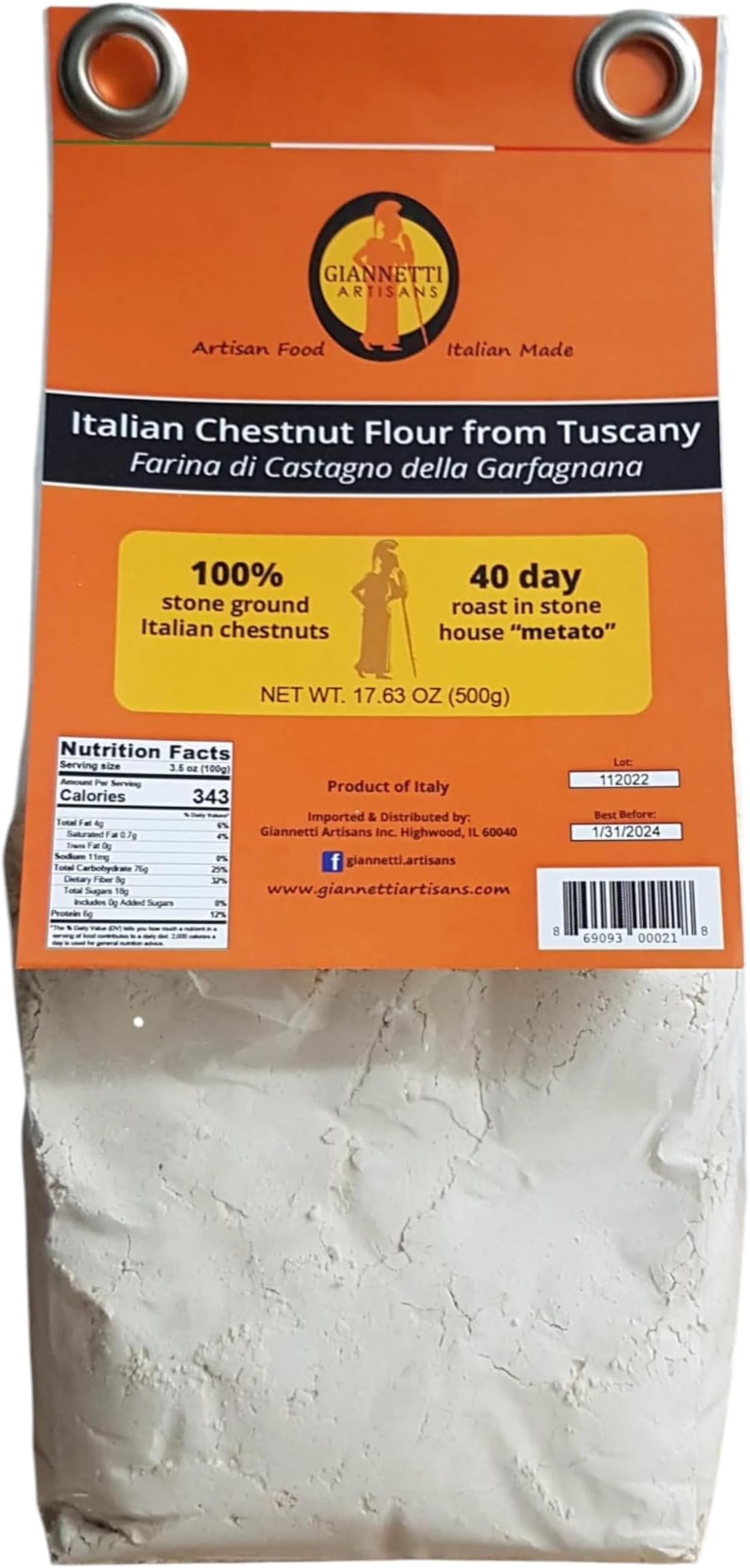 Giannetti Artisans Italian Chestnut Flour Tuscany, 1lb