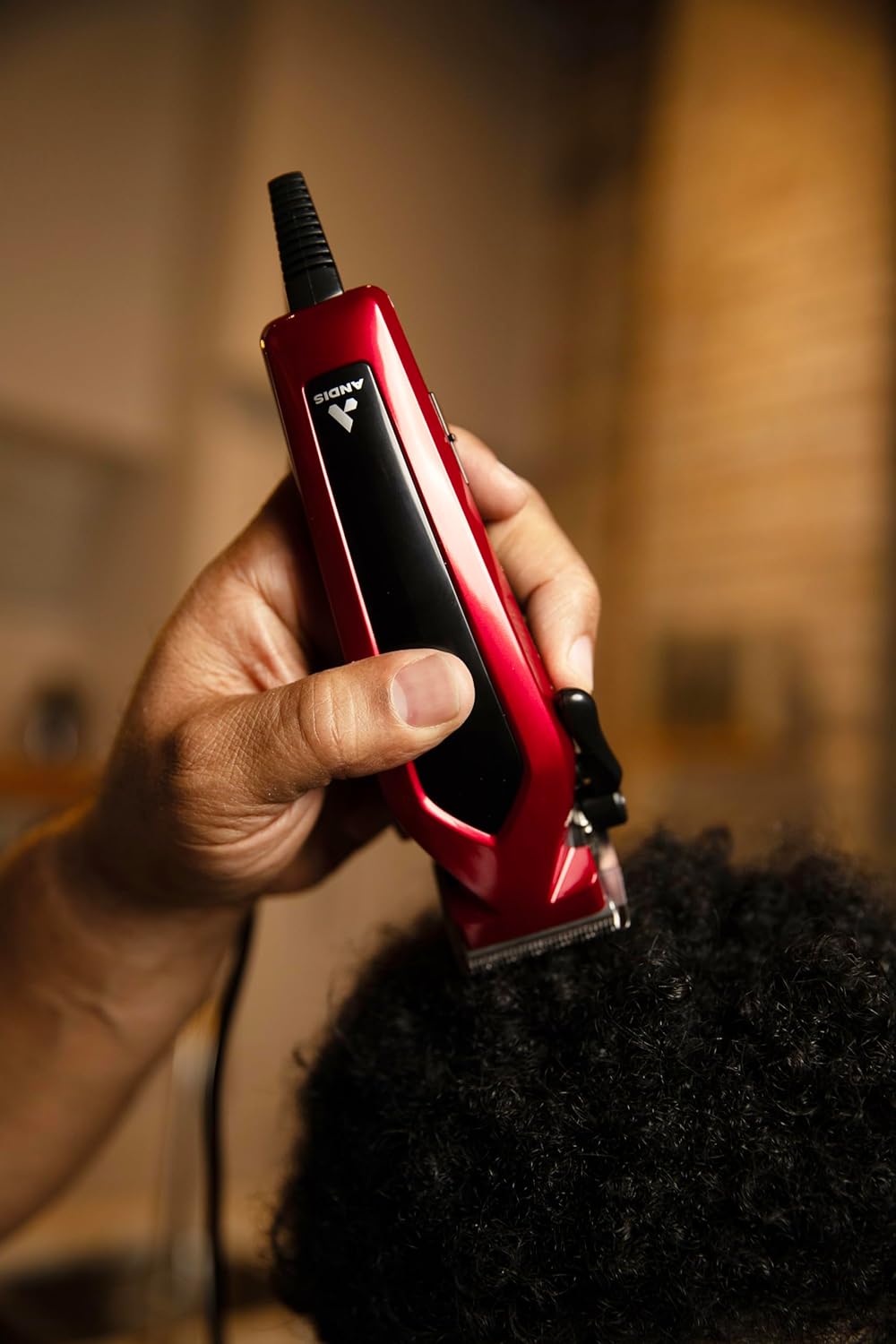 Andis 562940 Ultra Clip Corded Clipper & Trimmer 15-PieceHair Cutting Combo Kit, Stainless Steel Blades, Power Pivot Motor, Whisper Quiet, Hanger Loop, Red