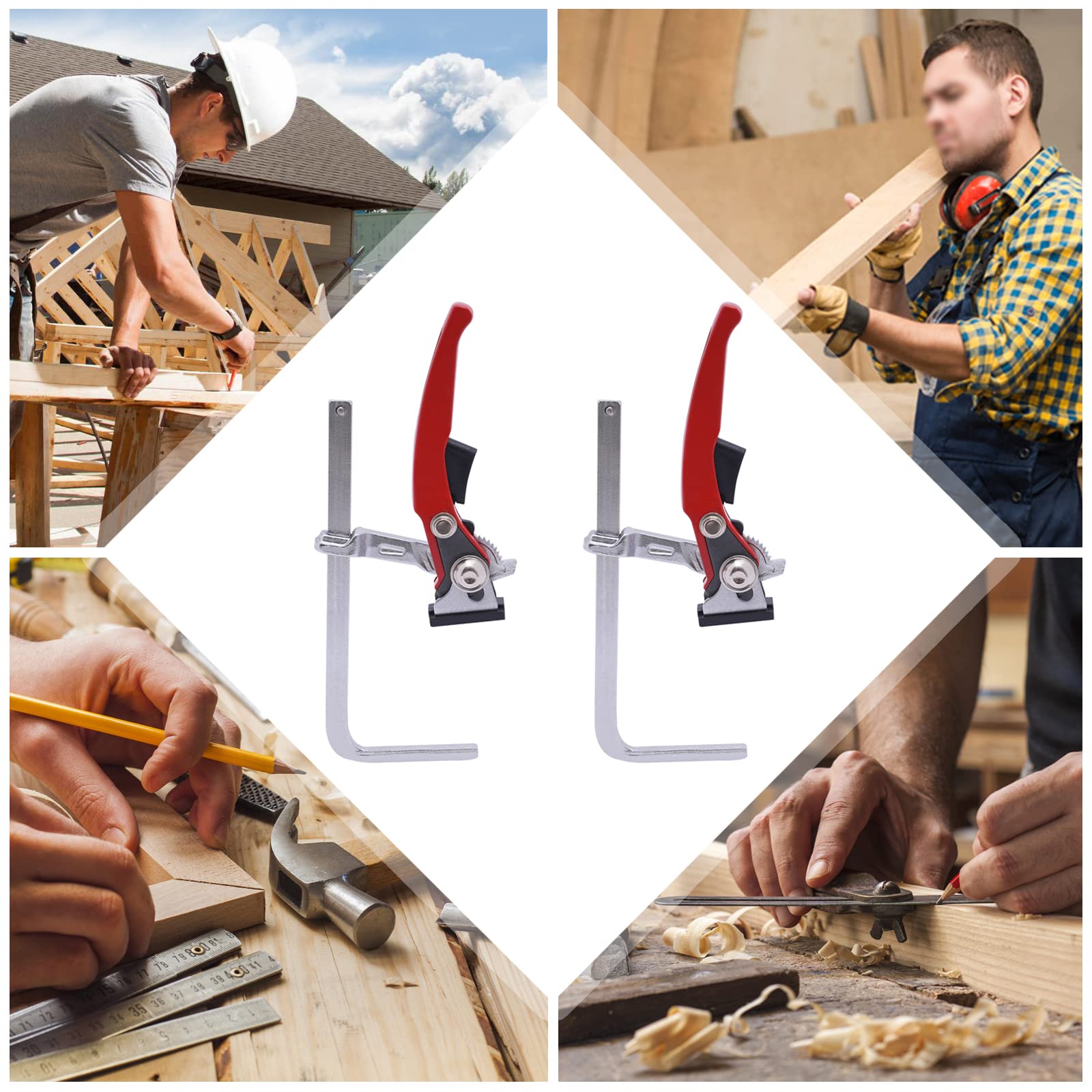 2 Klemme Ratschenklemmen,Säge Führungsschiene,Tischzwinge,Hebelklemme, Einhandzwinge Kraftvolle,Zwinge Für professionelle Arbeiten Kehlentiefe,Schleifen, Schneiden,Schweißen (Klemmdurchmesser 160mm)
