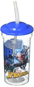 4-Pack Marvel's Spider-Man Team Up 16oz Sports Tumbler Cups with Lids & Straws