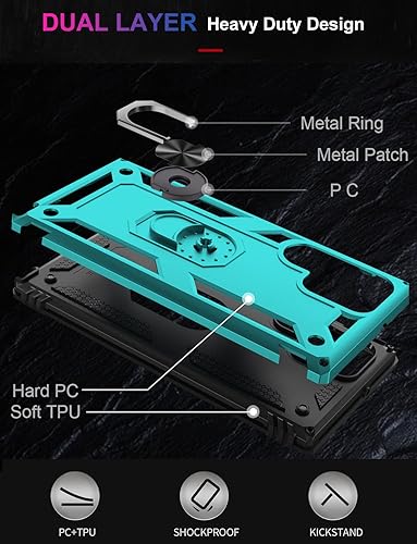 Miniatura 7 de IKAZZ Funda protectora para Galaxy S22 Ultra, grado militar, a prueba de golpes, resistente, pasa prueba de caída de 16 pies con soporte magnético