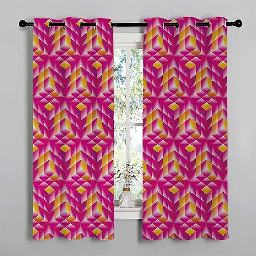 Cortinas De Cocina Modernas Abstract Grommet Short Curtain for Closet Without Door Room Darkening 55Inch Width by 45Inch Length,2 Panels