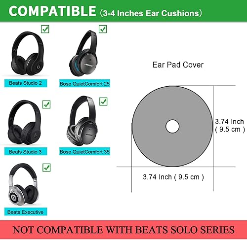 Miniatura 2 de JARMOR Almohadillas protectoras de suéter con tela de punto elástica para Beats Studio 32 inalámbricoscon cable Bose QC35 25 15 auriculares y otros