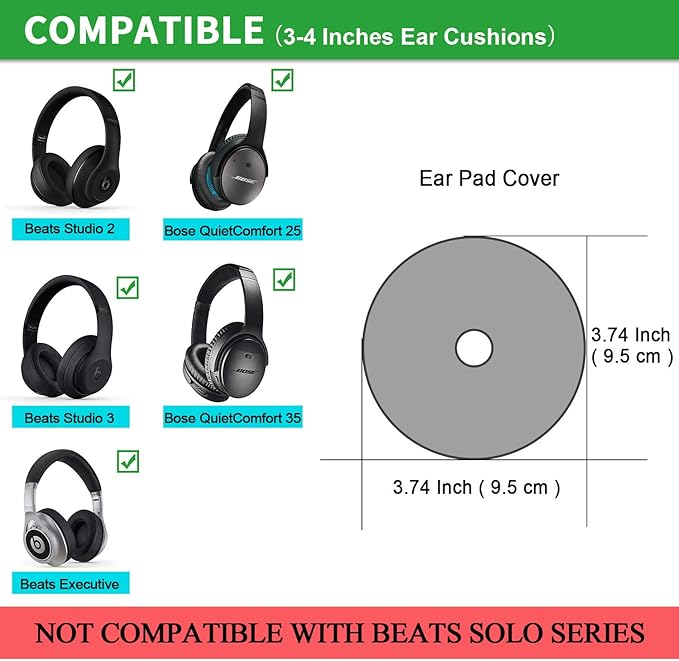 Cobertores para almohadillas de auriculares 2 pares negros miniatura 2