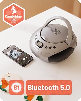 Oakcastle CD250 Portable Bluetooth CD Boombox with FM Radio & 30 Presets