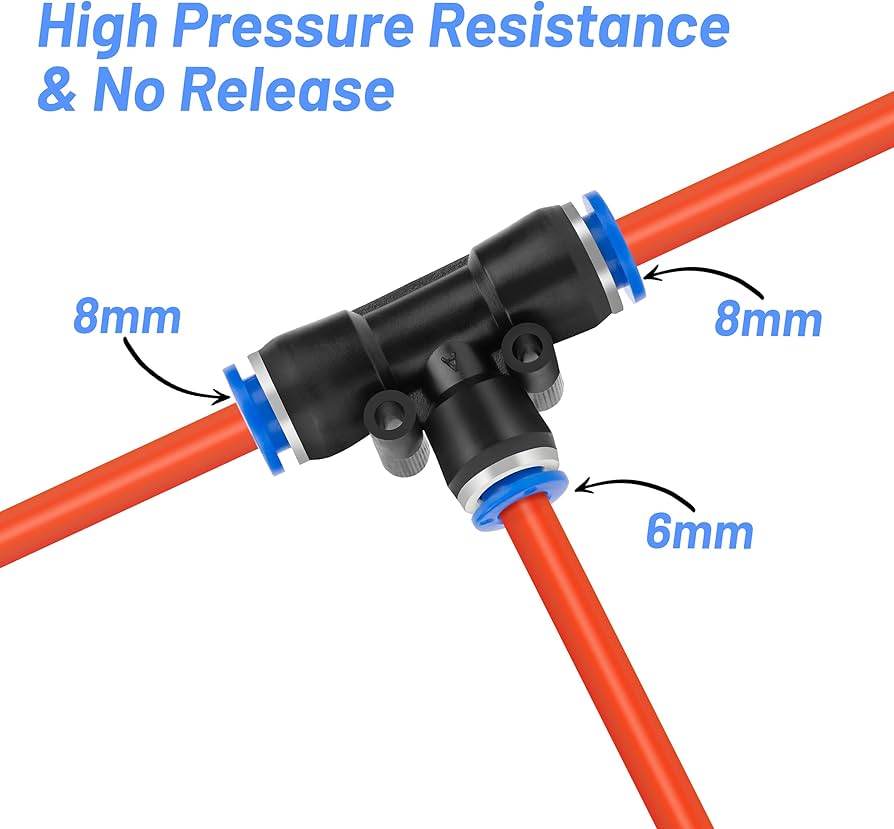 Connecteur Droit Pneumatique,ANGGREK 40 Pièces Push In 6mm