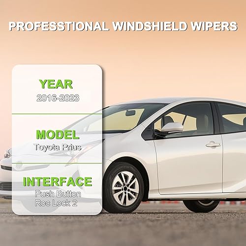 Miniatura 2 de PARRATI Limpiaparabrisas automotriz de alto rendimiento para todas las estaciones con limpiaparabrisas trasero de repuesto para Toyota Prius