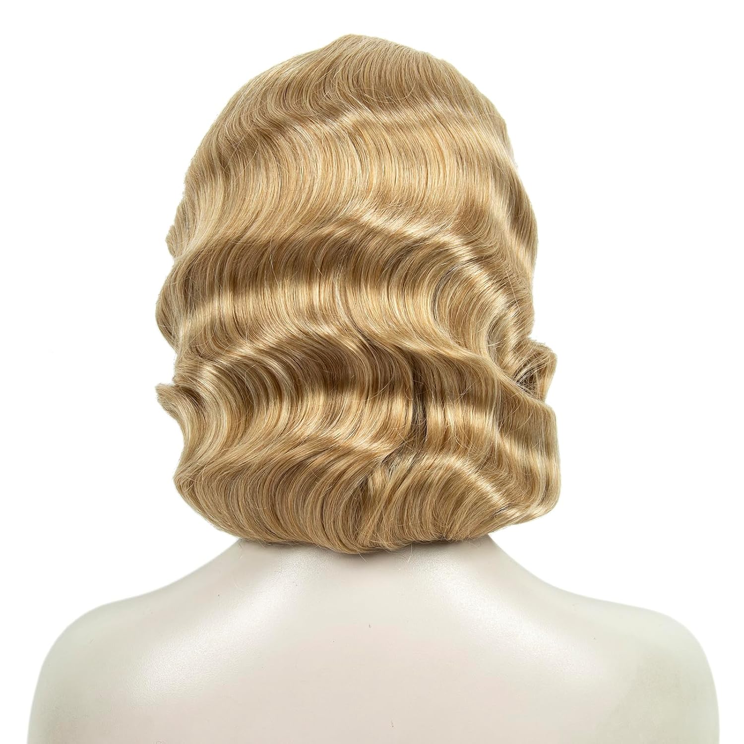 H&Bwig short 20s Wave Natural Wigs 1920s Hair for Women Daily Costume Party（Blonde）