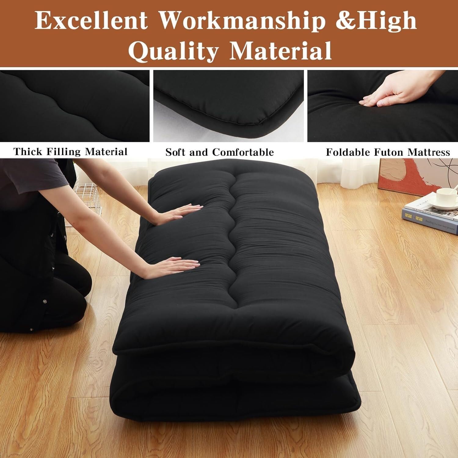 Dikker Futon Matras Oprollen Vloermatras Tatami Slaapmatje Voor Sofa Lounger Camping Slaapzaal Yoga Slaap Dutje Meditatie