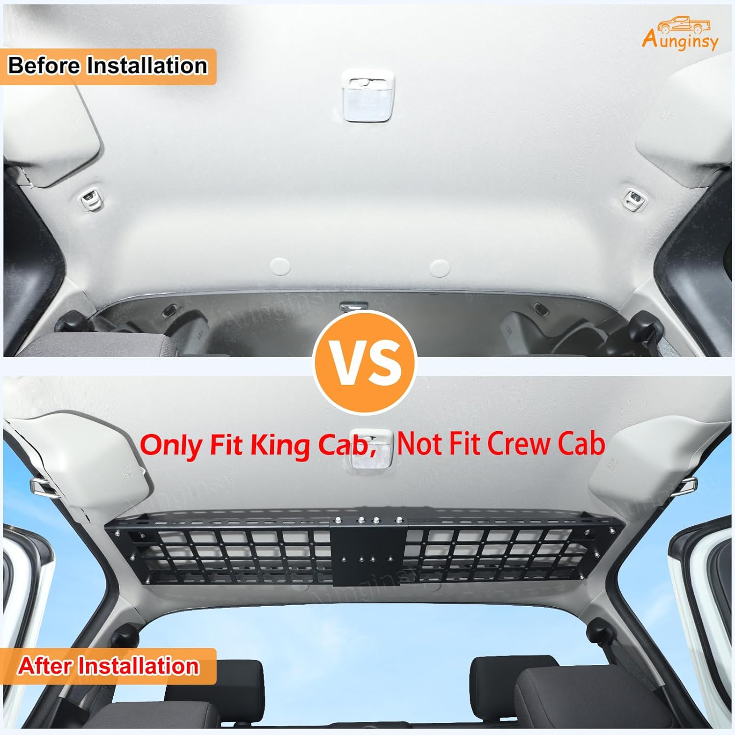 Car Interior Rear Trunk Cargo Rack Basket Tray Compatible with Nissan Frontier 2022-2025 Modular Storage Luggage Carrier Roof Overhead Molle Panel System Shelf Rack Trunk Hanging Organizer Accessories