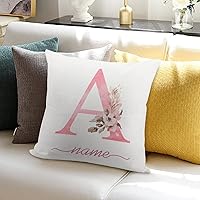 Vista 3 de Fundas de almohada personalizadas con nombre, fundas de almohada personalizadas, fundas de almohada personalizadas con letras y flores, regalo