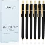 Gel Pens, 0.5mm Quick Dry Black Ink Pens Fine Point Smooth Writing Pens, Retractable Pens for Journaling Note Taking,Gift for Women (Black White Grey-12p)
