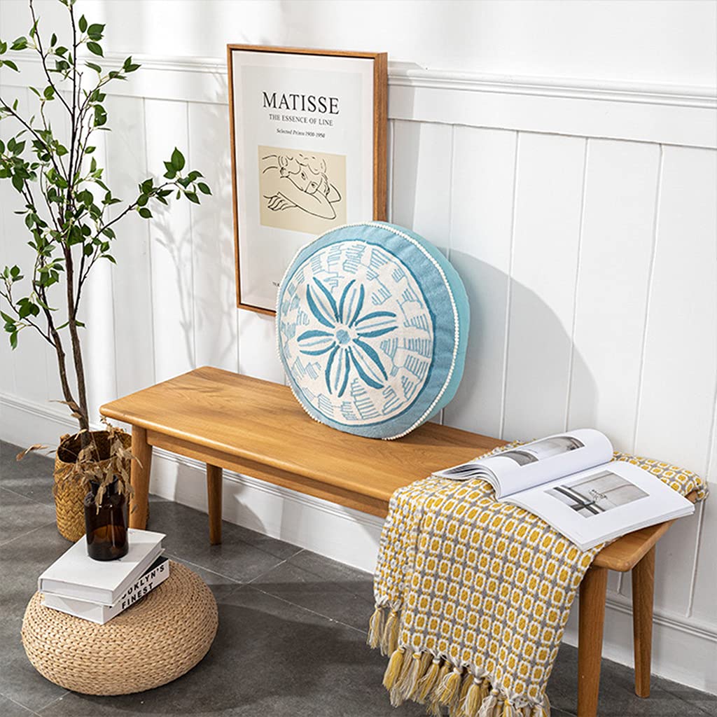 Lamala Ethnische Marokko Stil Runde Hippie Boden Kissen Für Fall Bohemian Multicolor Blumenmuster Stickerei Sitzpouf Kissenbezug Home Dekoration Pouf Abdeckung Runde Makramee
