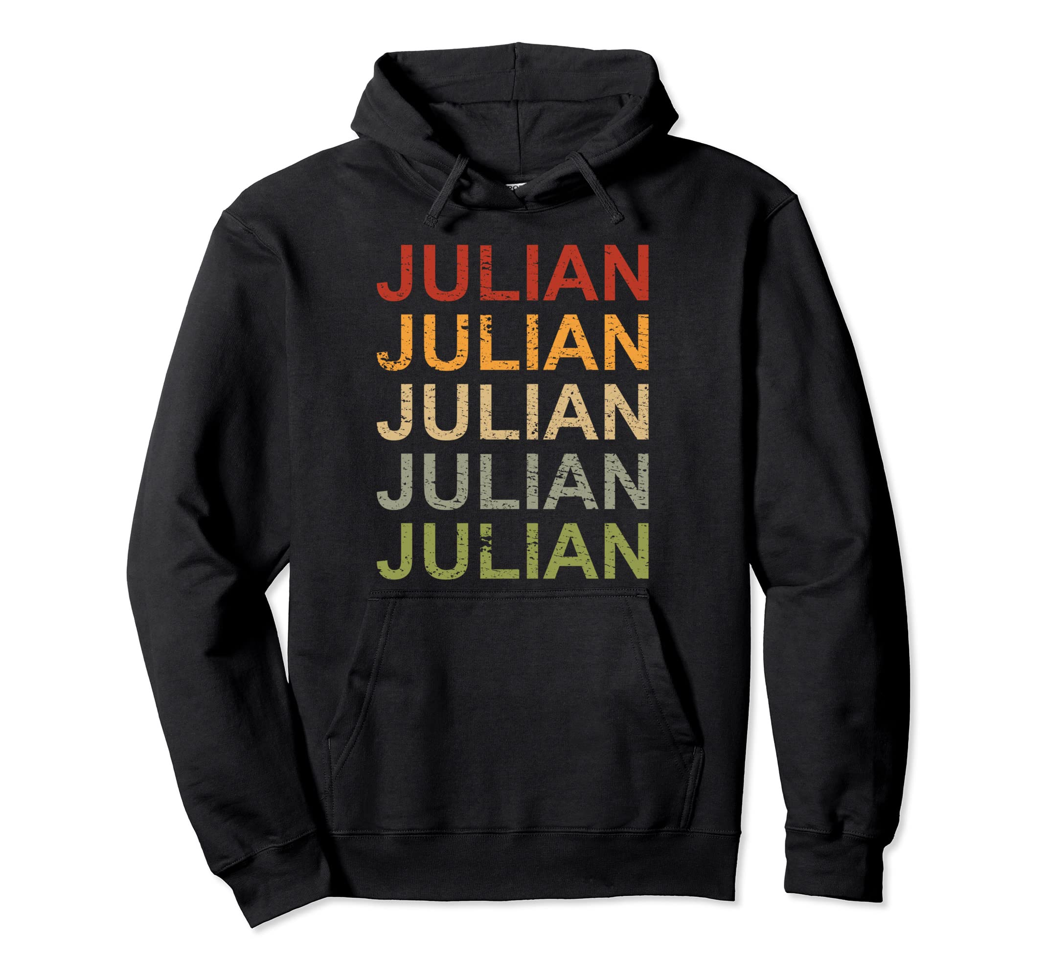 CQ First Name Julian Design for Men and WomenRetro Julian Personalized, Julian Name, Boy Man Julian Pullover Hoodie