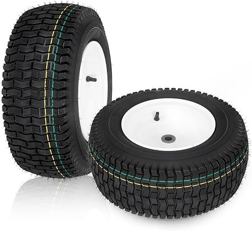 Neumáticos para cortacésped de 16 x 6.50-8 con llanta, neumático de césped de goma natural para tractor L120 G100 G110, 145 190C, LA130 LA140 LA150