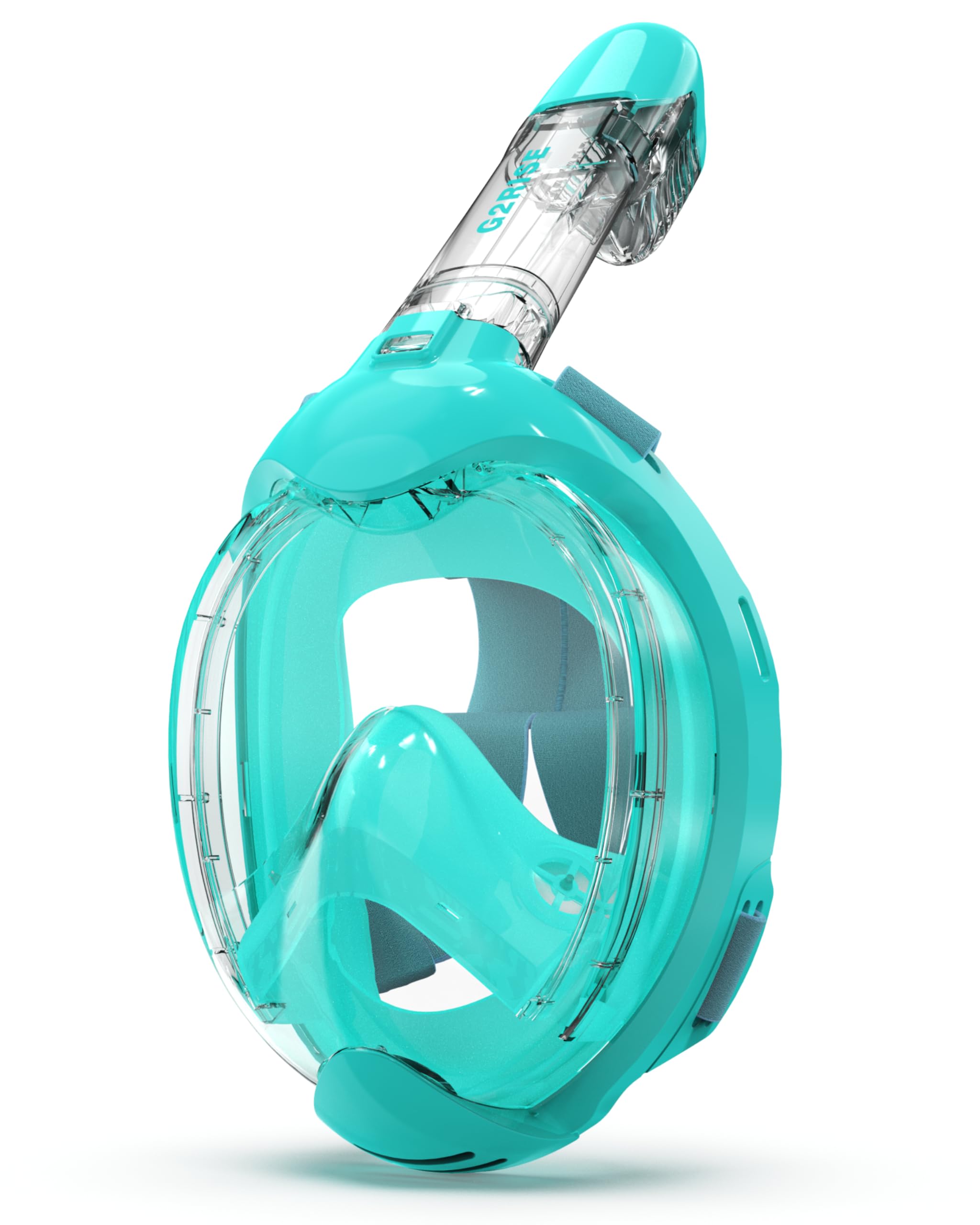G2RISE Full Face Snorkel Mask Kids Snorkeling Set, 180 Degree Panoramic View, Anti-Fog & Anti-Leak Dry Top Snorkel Set for kids 3-8 (Mint Green)