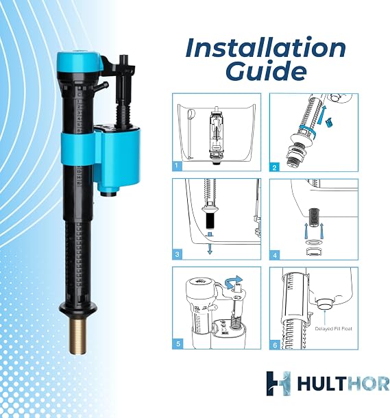 Bottom Entry Toilet Fill Valve, Toilet Inlet Valve Replacement, 1/2