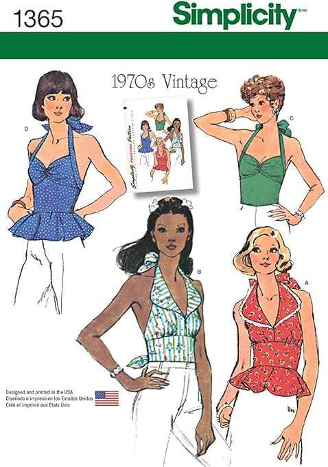 Amazon.com: Simplicity Creative Patterns 1365 Misses' Vintage Halter ...