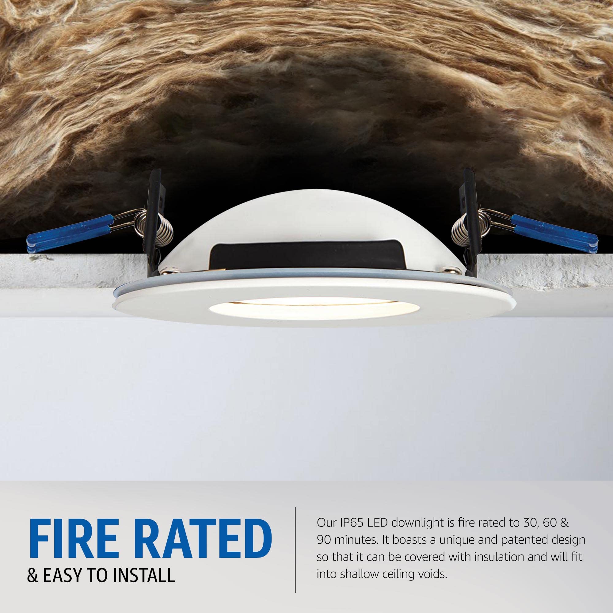 Saxby OrbitalPLUS Fire Rated Downlight, Dimmable Recessed LED Ceiling Light in Matt White Finish - Image 3