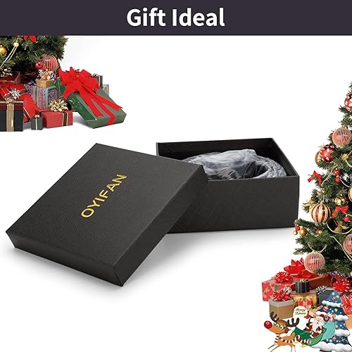 Miniatura 6 de Oyifan Cinturón negro para hombre, cinturón de diseñador de vestido de cuero genuino para hombres, moda Slide Ratchet Click Casual Mens Belt