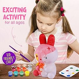 Paint Your Own Bunny Lamp Kit, Art Supplies Painting Kits for Kids, Arts and Crafts for Kids Ages 8-12, Bunny Toys Girls Boys Halloween Birthday Christmas Gifts Ages 3 4 5 6 7 8 9 10 11 12+