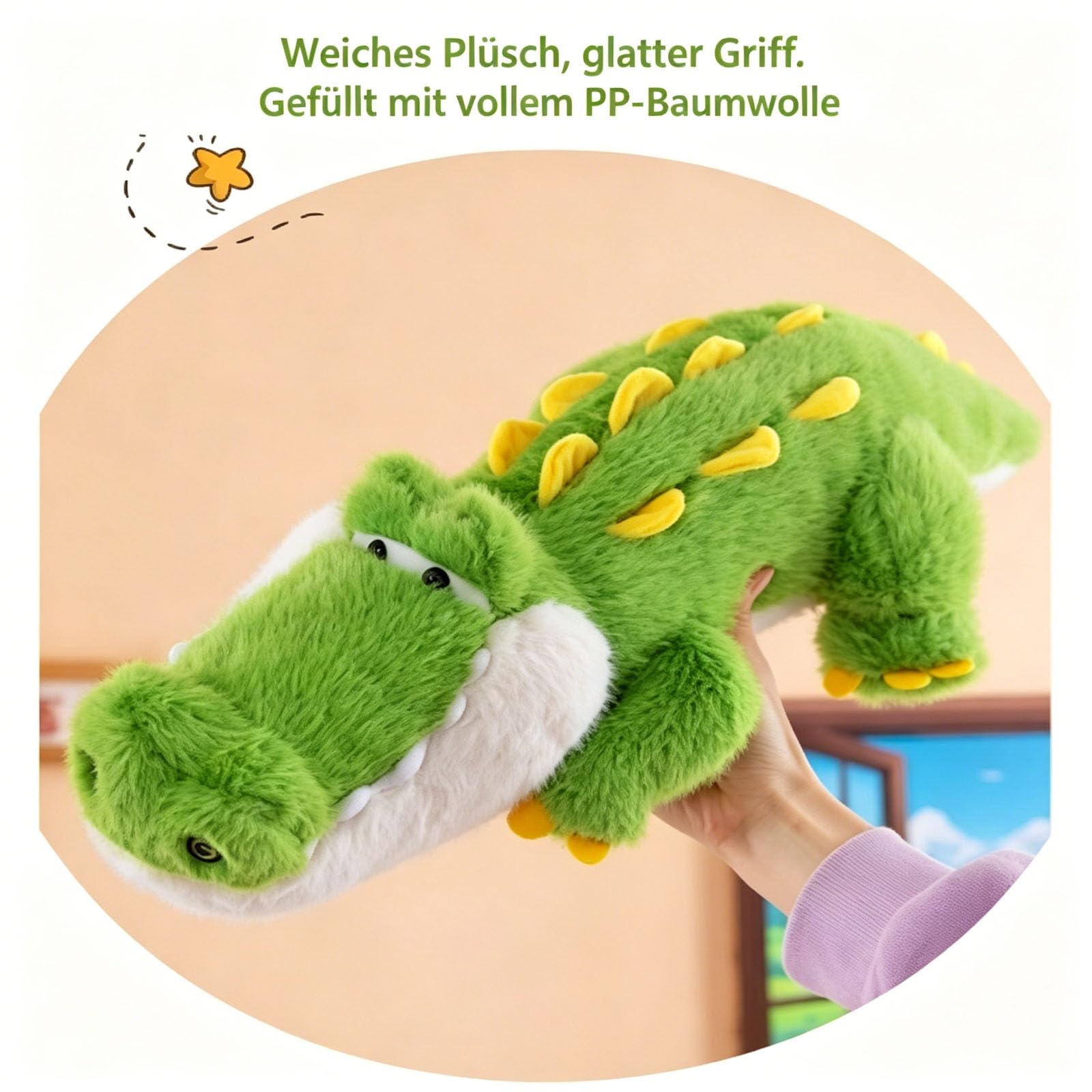 Kuscheltier Krokodil Plüschtier Alligator, groß Grün Krokodil Stofftier Plüschtier, Weich Krokodil Spielzeug Kissen zum Kuscheln & Spielen, Geschenk für Kinder Jungen Mädchen (Grün,90cm)