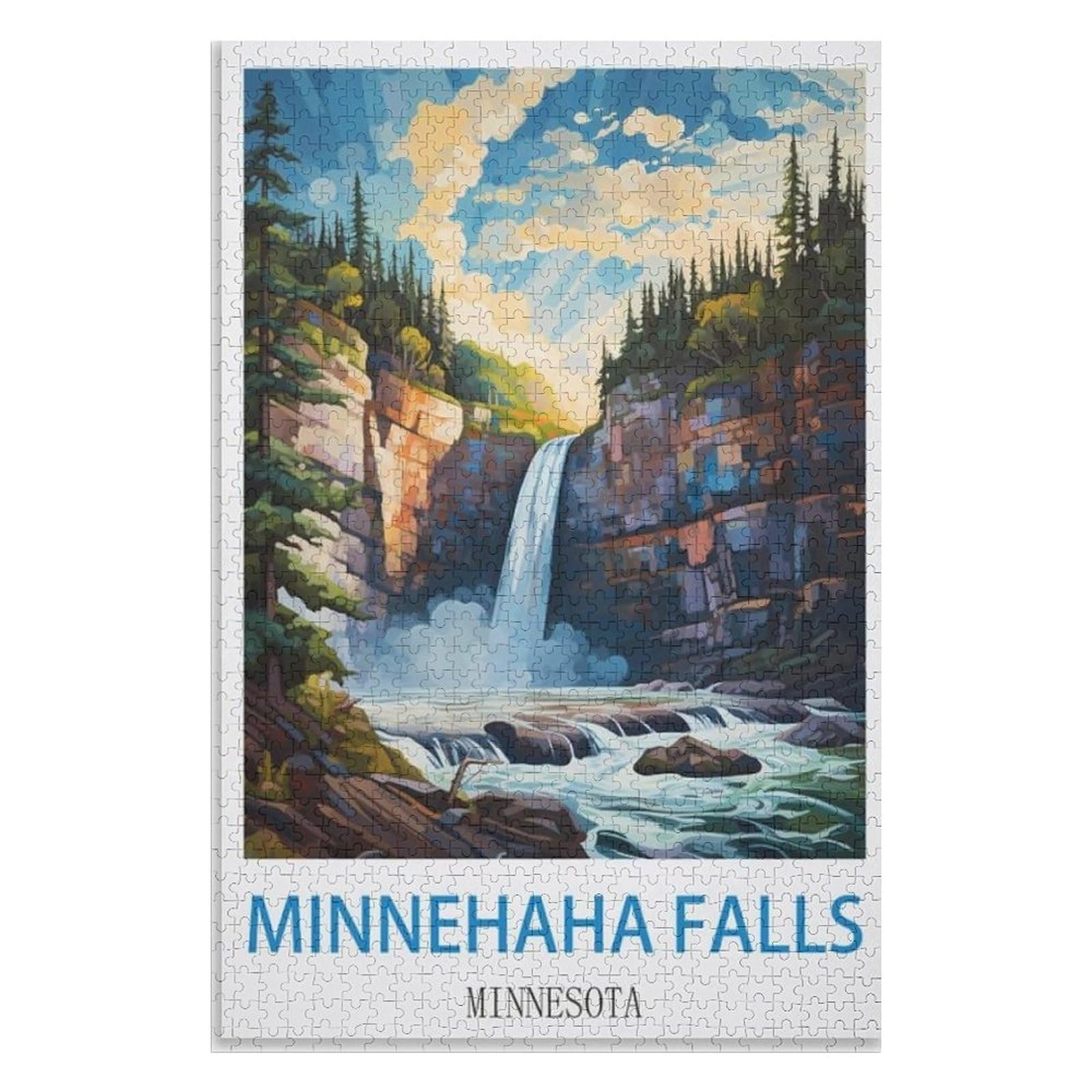 puzzles for adults, family puzzle game birthday gifts, Minnehaha Falls Minnesota，Adults 1000 Piece Jigsaw Puzzle- Christmas，70x50，paper puzzle，AA-614