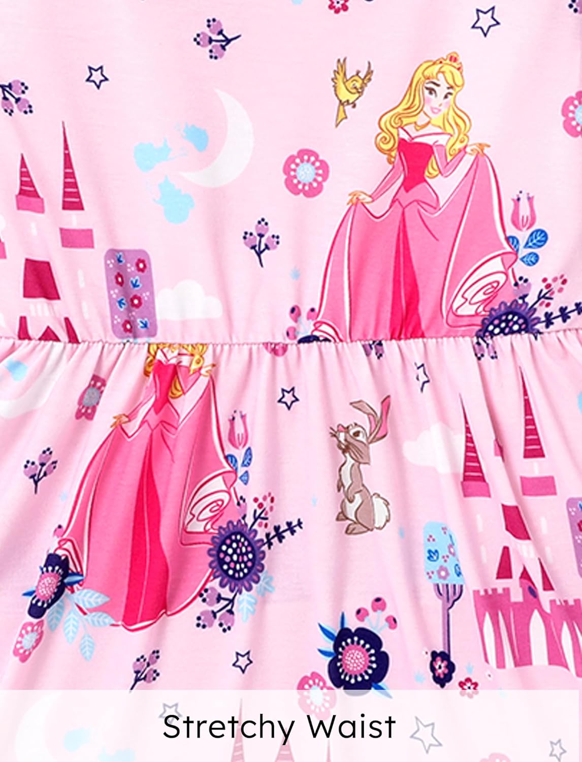 Disney Princess Frozen Elsa Minnie Stitch Floral Toddler Girl Dress A Line Long Sleeve Kids Casual Fall Clothes 2-6 Years - Image 6