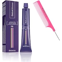 vask SIeekshop Comb + Salerm Cosmetics VISION Salermvision Permanent Cream Hair Color Dye w/SIeekshop Pink Comb Haircolor Creme, 5,73 Light Chestnut Golden Brown