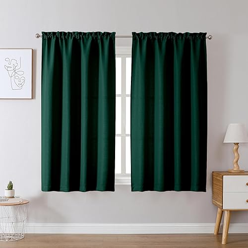 Miniatura 103 de Chyhomenyc Cortinas Rojas Navideñas de 84 Pulgadas de Largo Juego de 2 Paneles, Lino Sintético Texturizado Semi Filtrante de Luz Suave Aireado