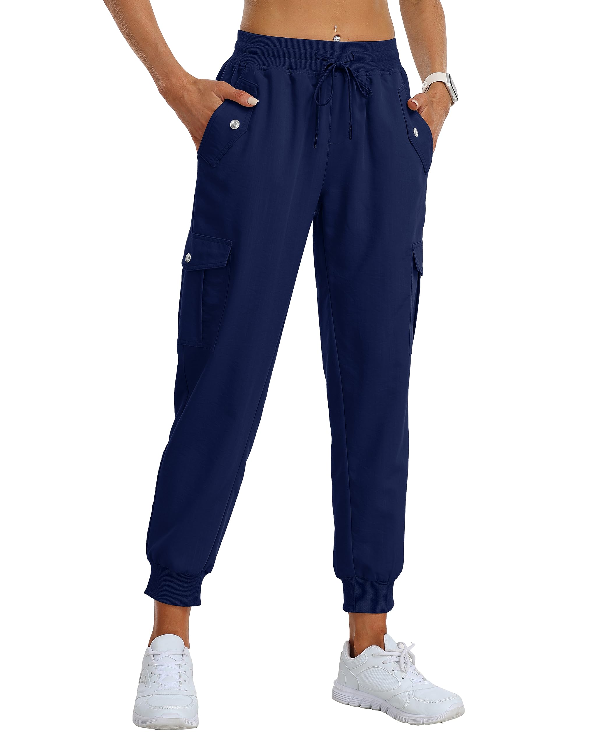 Pantaloni Trekking Donna Estate Cargo Escursionismo Jogging Pantaloni Moto Stretch Leggeri Asciugatura Rapida Casual Pants con Tasca