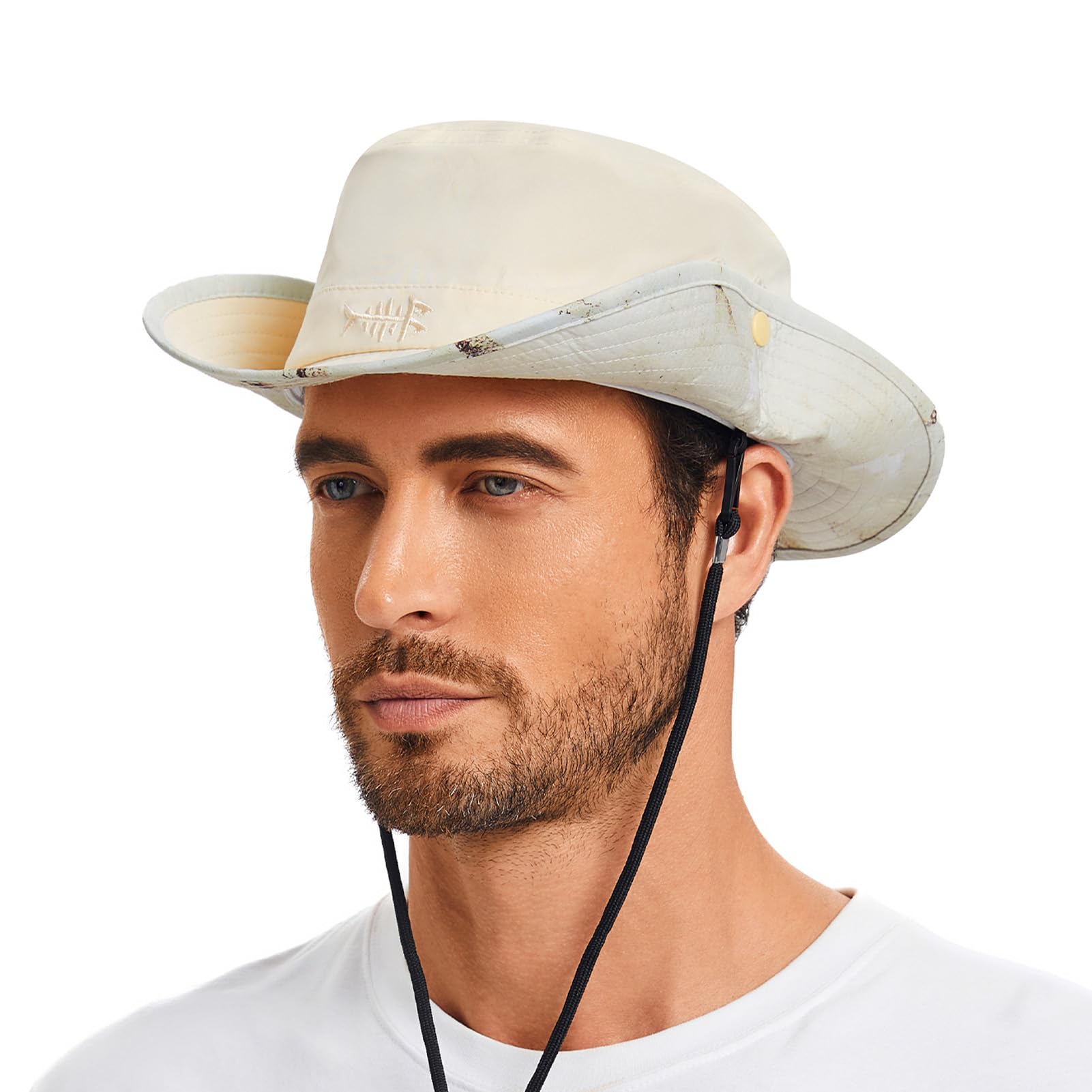 Bassdash Cappello Solare a Cesto con Protezione UV 50+ Leggero e Compattabile con Motivo Decorativo Ideale per Pesca Trekking, Safari Uomo e Donna Modello FH18