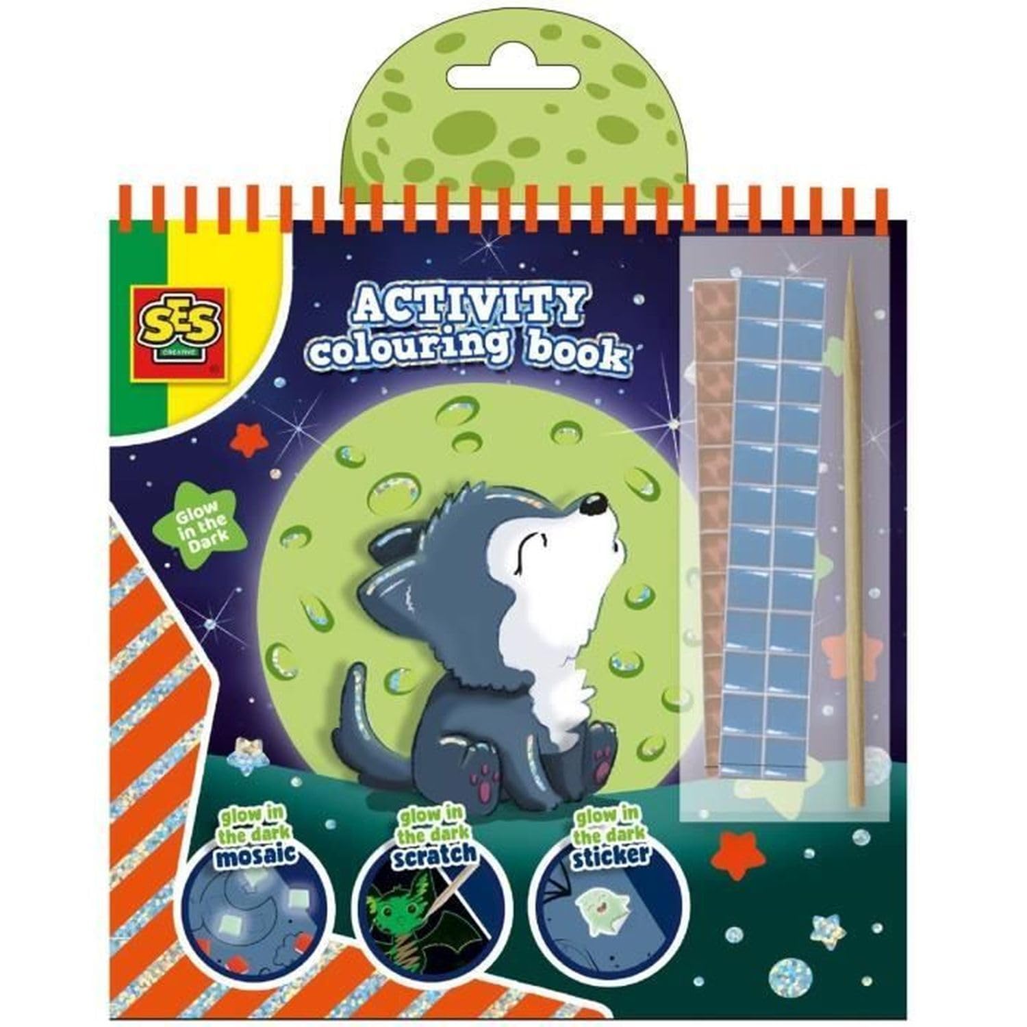 SES Creative Activity Colouring Book Glow in the Dark 3 in 1